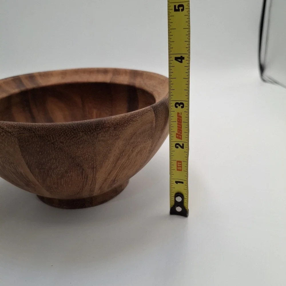 Ironwood Gourmet Acacia Wood Salad Bowl Set 2 Nesting Wooden Rustic Kitchen